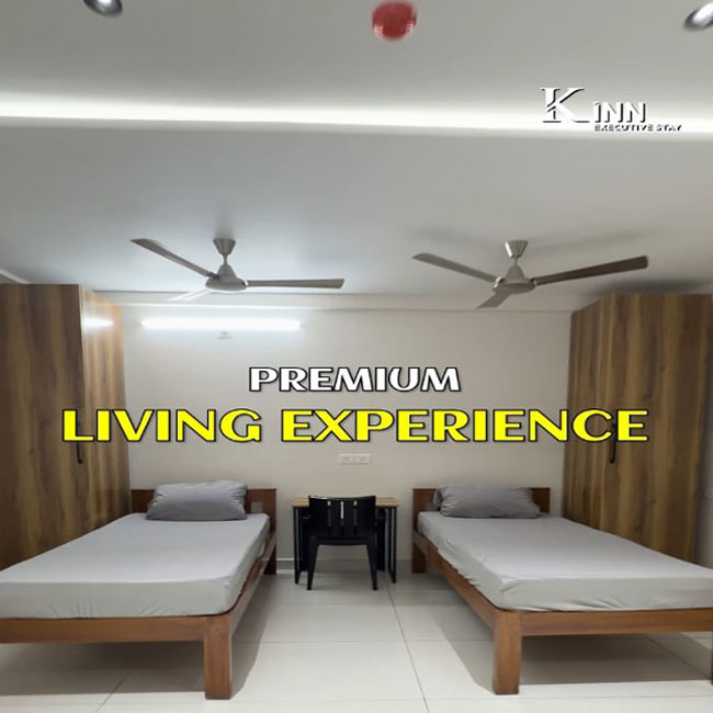 Modern furnished PG room with amenities